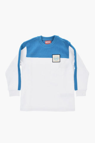 Two-Tone Crewneck Sweater TIMPER with Honeycomb Motif