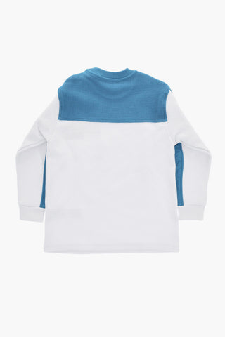 Two-Tone Crewneck Sweater TIMPER with Honeycomb Motif