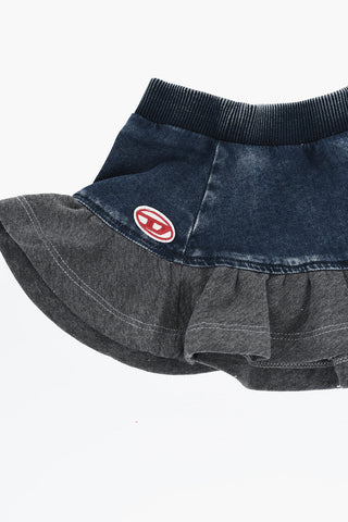 Ausgestellter Rock GMEIB aus Denim und Sweatstoff