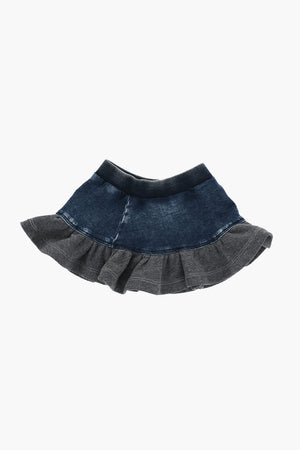 Ausgestellter Rock GMEIB aus Denim und Sweatstoff