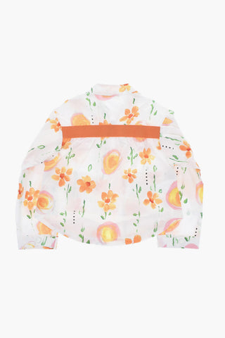 Overshirt aus Baumwoll-Popeline mit Blumenmuster und Reißverschluss