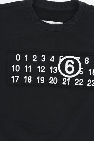 MM6 Crewneck Stretch Cotton Sweatshirt with Contrast Logo