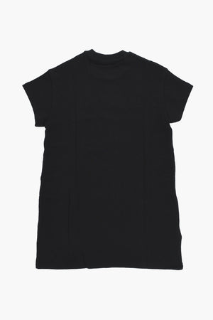 Sweatkleid mit kurzen Ärmeln und perlenverziertem Logo