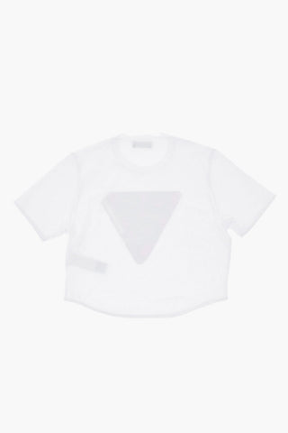 Solid-Color Crewneck T-Shirt with Printed Logo