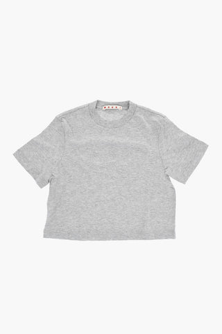 Solid-Color Crewneck T-Shirt with Glitter Logo