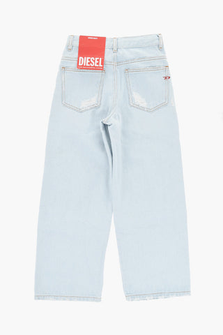 Jeans 2000-J Effetto Vintage con Bottone Logato
