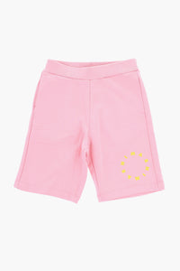Shorts aus angerauter Baumwolle mit geprägtem Logo
