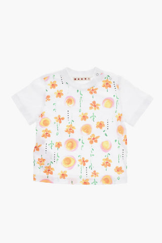 Crewneck T-Shirt With Floral Print