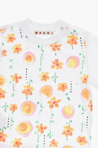Crewneck T-Shirt With Floral Print