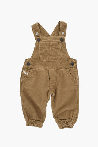 Velour Ribbed Jumpsuit with Logo Buttons