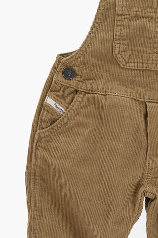 Velour Ribbed Jumpsuit with Logo Buttons