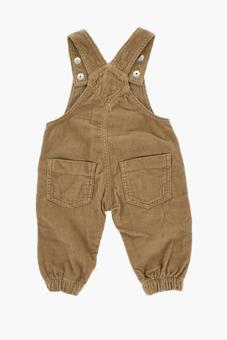 Velour Ribbed Jumpsuit with Logo Buttons