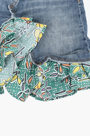 Denimrock Mit Bedrucktem Popeline-Detail