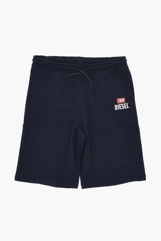 Set T-Shirt e Shorts in Tinta Unita con Logo Stampato