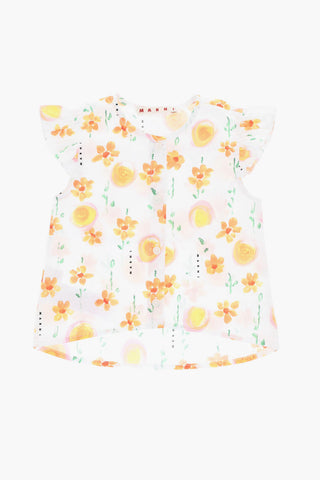 Short-Sleeve Floral Print Blouse