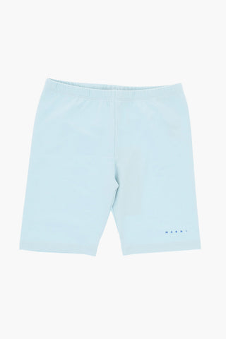 Shorts Ciclista in Cotone Stretch con Elastico in Vita