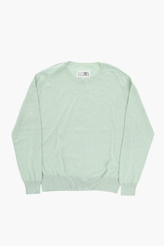 MM6 Cotton-Blend Crewneck Sweater with Embroidered Logo