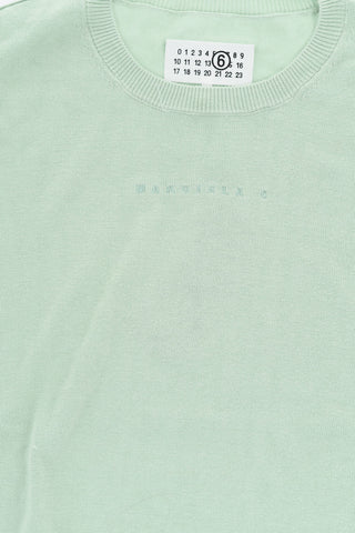 MM6 Cotton-Blend Crewneck Sweater with Embroidered Logo