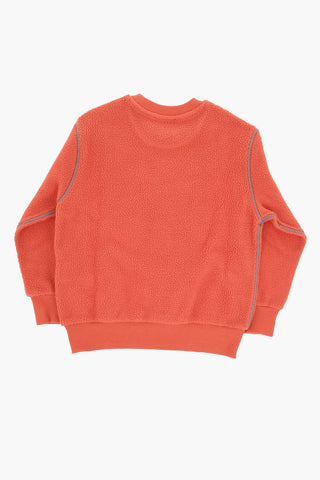 Fleece Crewneck Sweatshirt with Embossed Print
