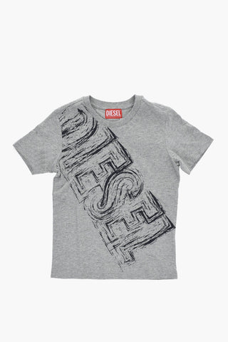 T-shirt Girocollo TASCRI in Cotone con Maxi Logo Frontale