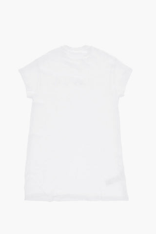 Short-Sleeve Sweatshirt Dress With Beaded Logo