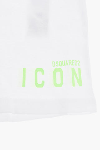 ICON Set T-Shirt e Shorts in Tinta Unita con Logo Fluo