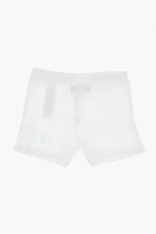 ICON Set T-Shirt e Shorts in Tinta Unita con Logo Fluo