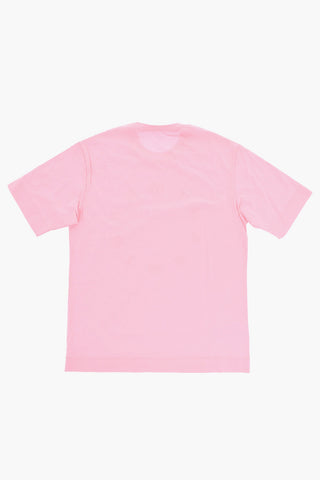 T-Shirt Girocollo in Tinta Unita con Logo in Rilievo