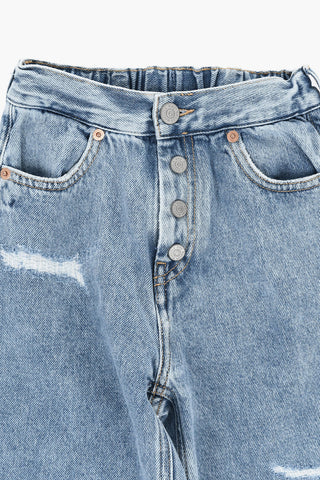MM6 스트레이트 핏 진 앞 단추 여밈