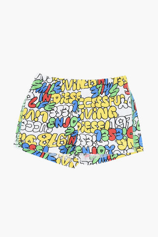 Shorts Stampati All-Over con Elastico in Vita