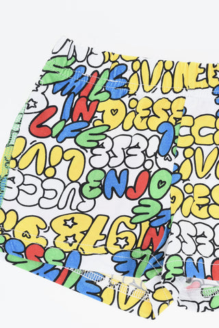 Shorts Stampati All-Over con Elastico in Vita