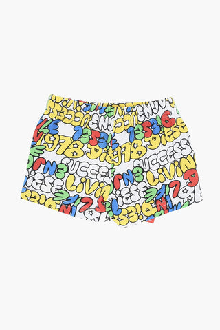 Shorts Stampati All-Over con Elastico in Vita