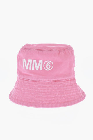 MM6 Einfarbiger Bucket-Hut mit gedrucktem Logo