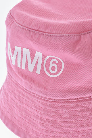 MM6 Einfarbiger Bucket-Hut mit gedrucktem Logo