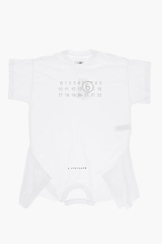 MM6 Vestito Tee in Cotone con Monogram Frontale