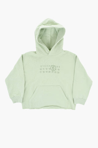 MM6 Brushed Cotton Vintage-Effect Hoodie