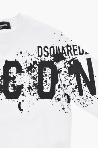 ICON Rundhalsausschnitt-Sweatshirt in Uni mit Lackeffekt-Details