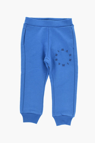 Brushed Cotton Joggers With Embossed Logo