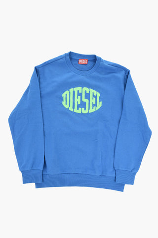 Oversized Crewneck Sweatshirt with Embossed Logo