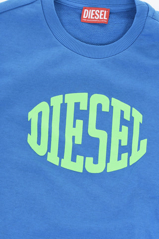 Oversized Crewneck Sweatshirt with Embossed Logo