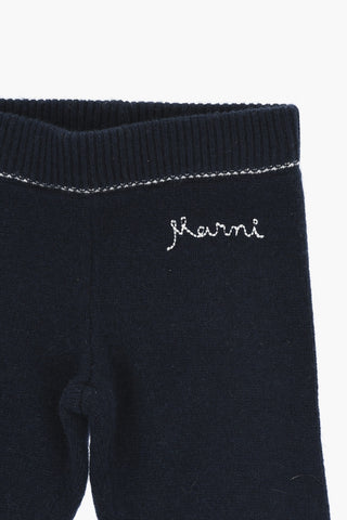 Hose aus Wolle und Kaschmir mit besticktem Logo