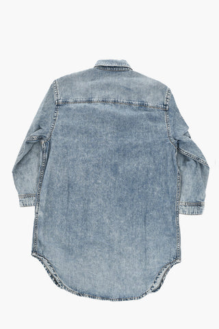 Bluse DEBLEX-FS-J aus Denim im Distressed-Look