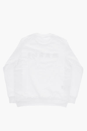 Brushed Cotton Crewneck Sweatshirt with Printed Logo