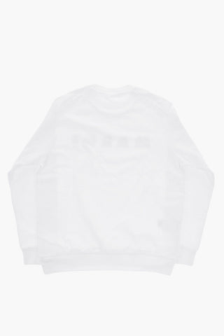 Brushed Cotton Crewneck Sweatshirt with Printed Logo