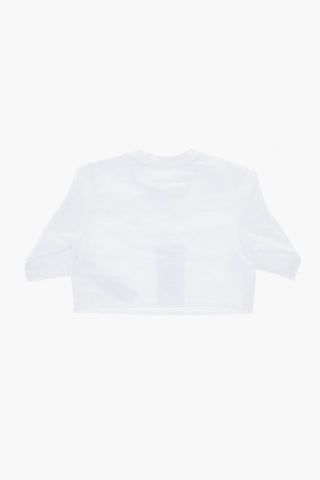 MM6 Cropped-Fit Short-Sleeve Vintage-Effect Crewneck Sweatshirt