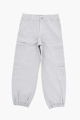 Pantaloni Cargo in Cotone Leggero con Logo Ricamato