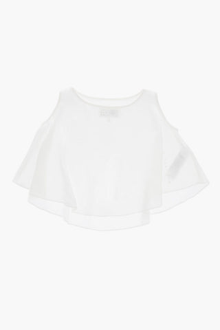 MM6 Satinbluse im Cold-Off-Shoulder-Stil