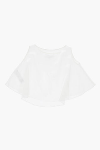 MM6 Satinbluse im Cold-Off-Shoulder-Stil