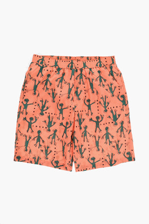 Boxer-Badehose mit Allover-Alien-Print
