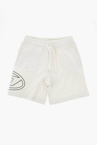 Baumwoll-Shorts mit erhabenem Monogramm